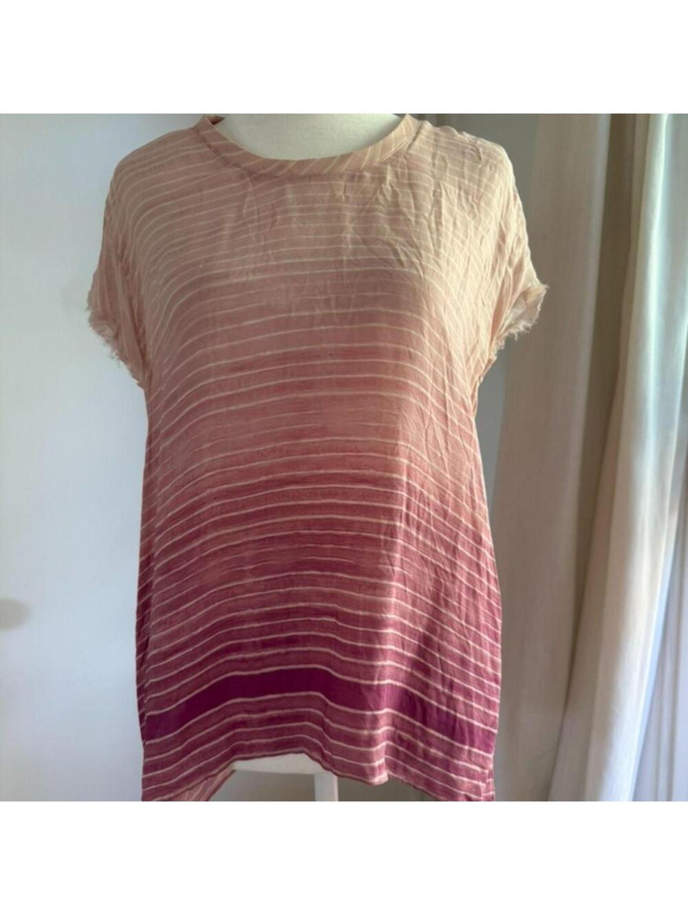 Vince ombré striped silk top